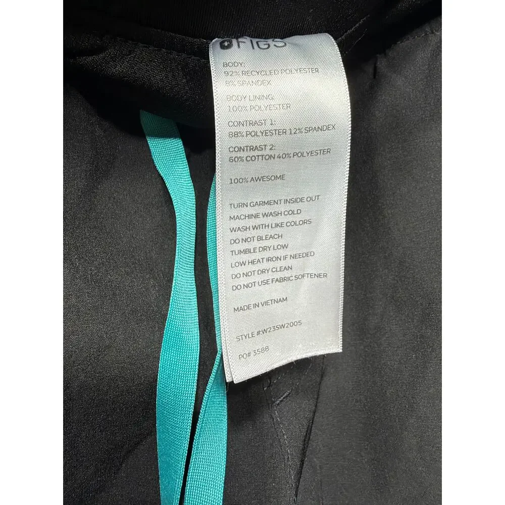 Figs Womens Zamora FreeX Lined Jogger Scrub Pant Black Size M Nurse